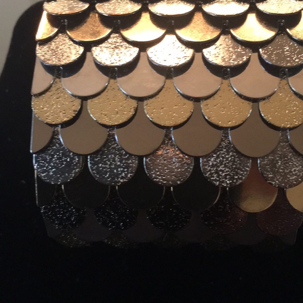 Cuff bracelet gold  silver and black  beautiful.
